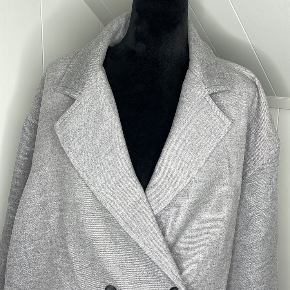 Free People Gray Double-Breasted Coat - Picture 4 of 15